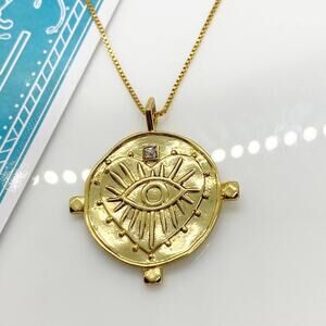 NEW UO x LUV AJ Evil Eye Coin Necklace